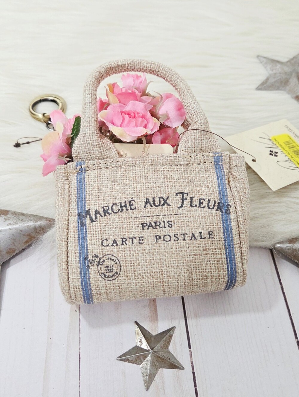 Patricia Nash Parisian Market Tote Bag Charm hangoff keychain floral new NWT - Picture 2 of 7